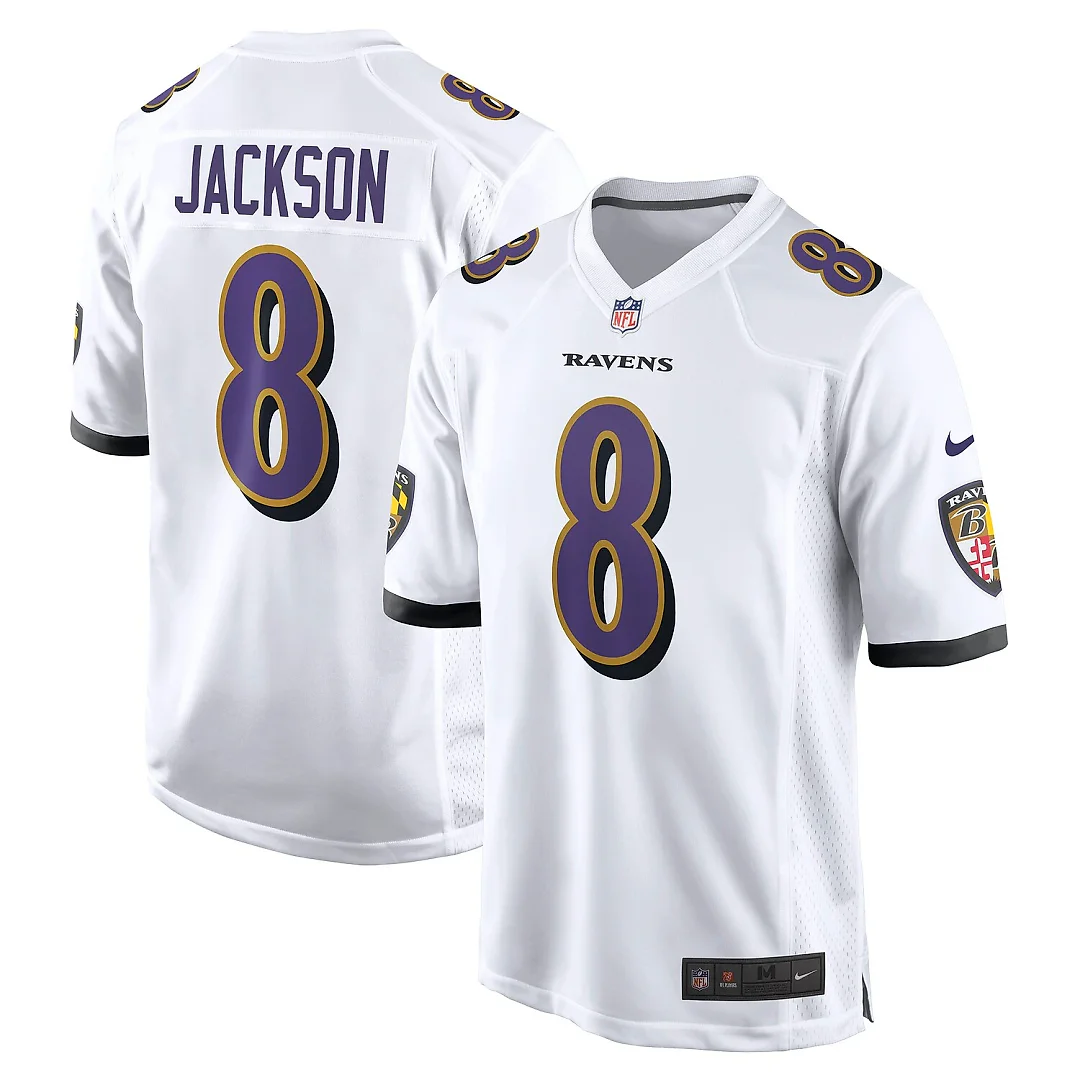 Zennovawear Lamar Jackson Baltimore Ravens Game Jersey - White