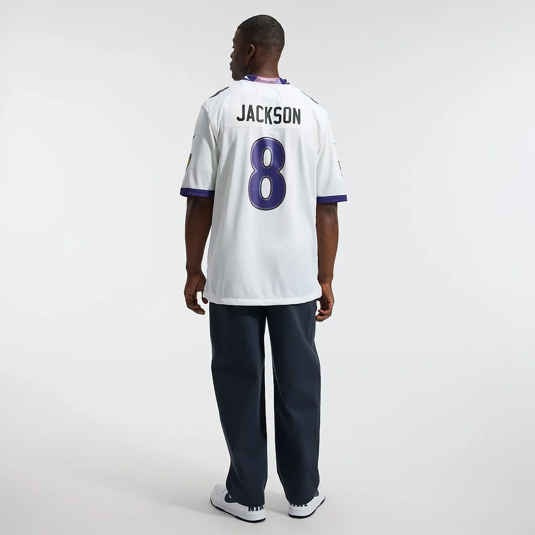Zennovawear Lamar Jackson Baltimore Ravens Game Jersey - White