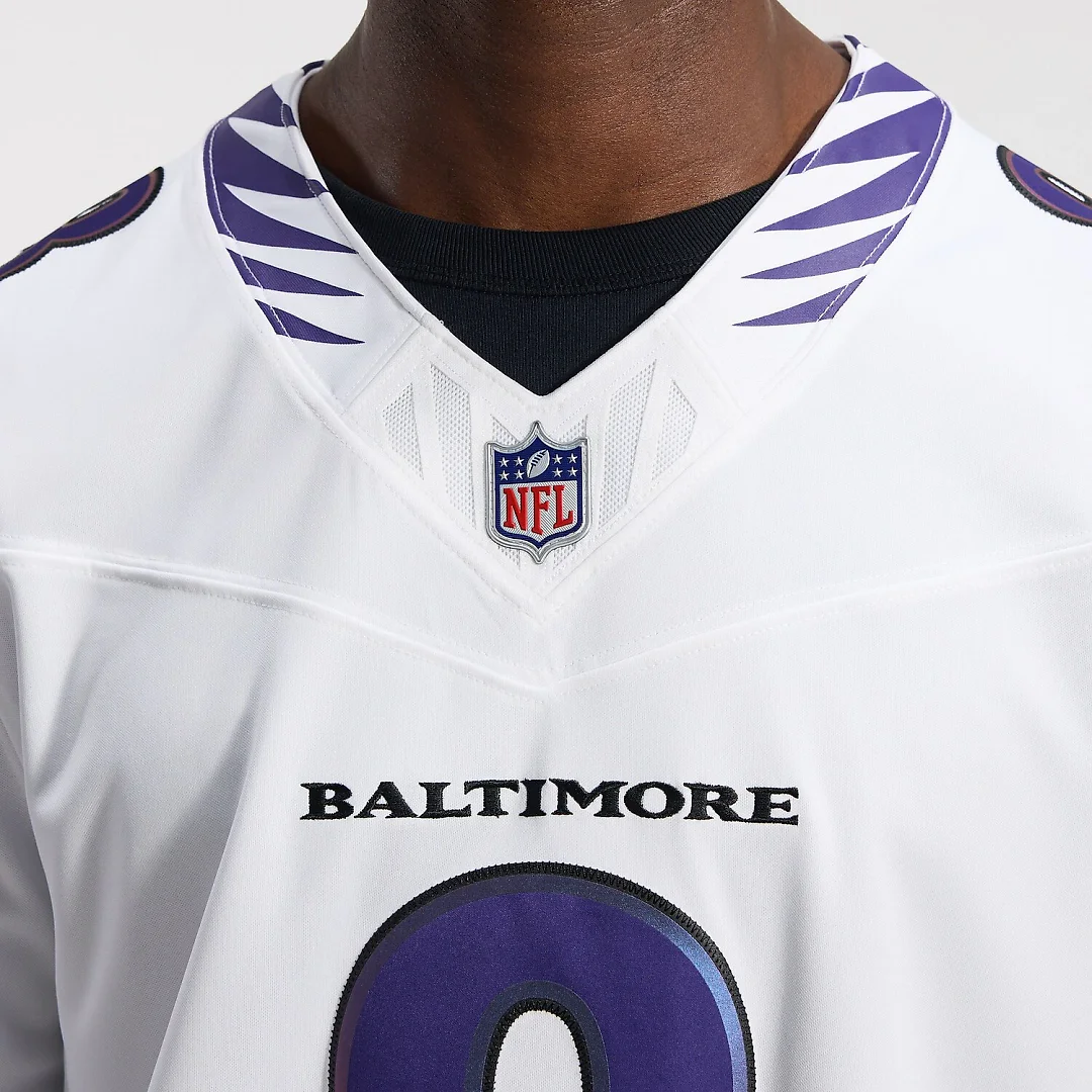 Zennovawear Lamar Jackson Baltimore Ravens Vapor FUSE. Stitched Limited Jersey - White
