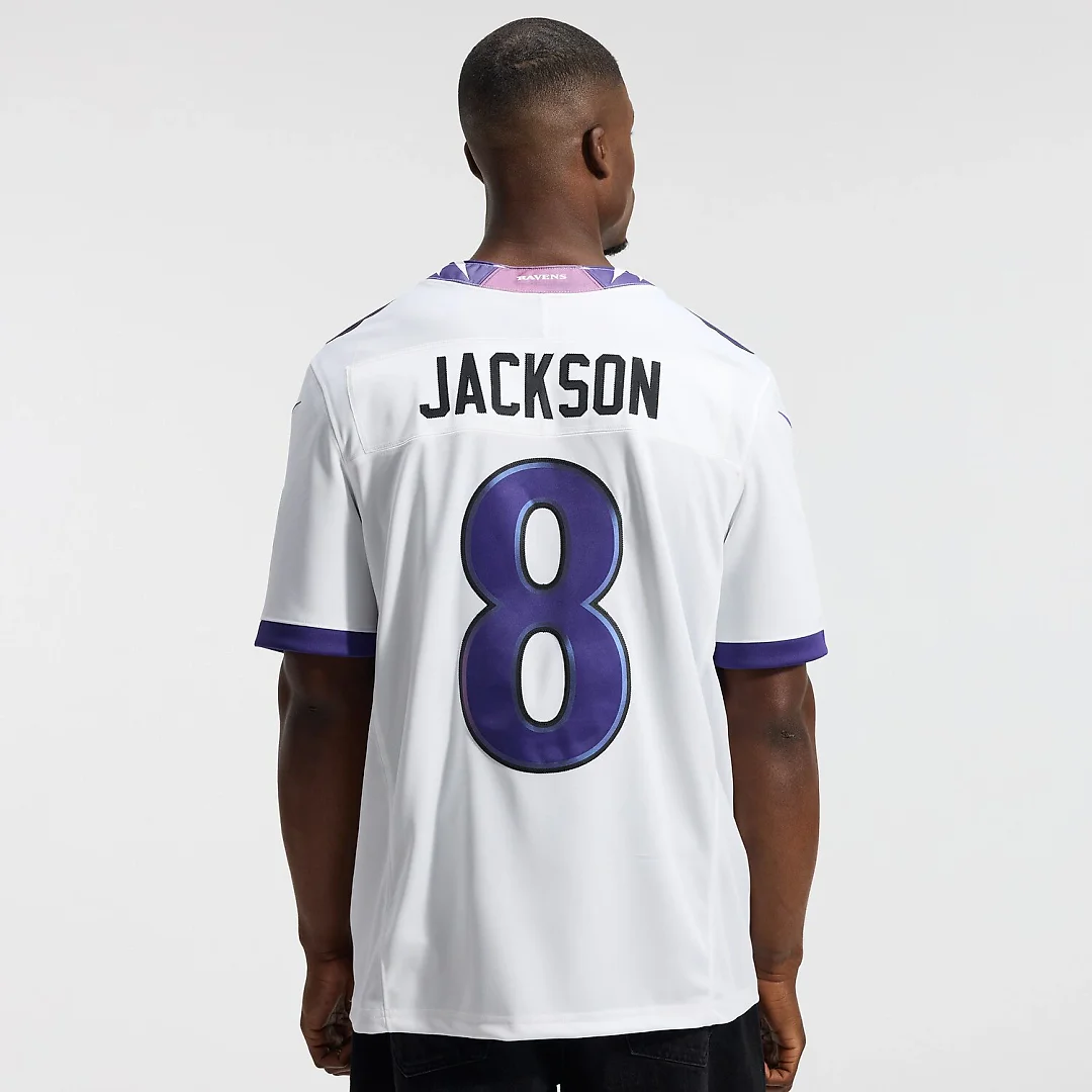Zennovawear Lamar Jackson Baltimore Ravens Vapor FUSE. Stitched Limited Jersey - White