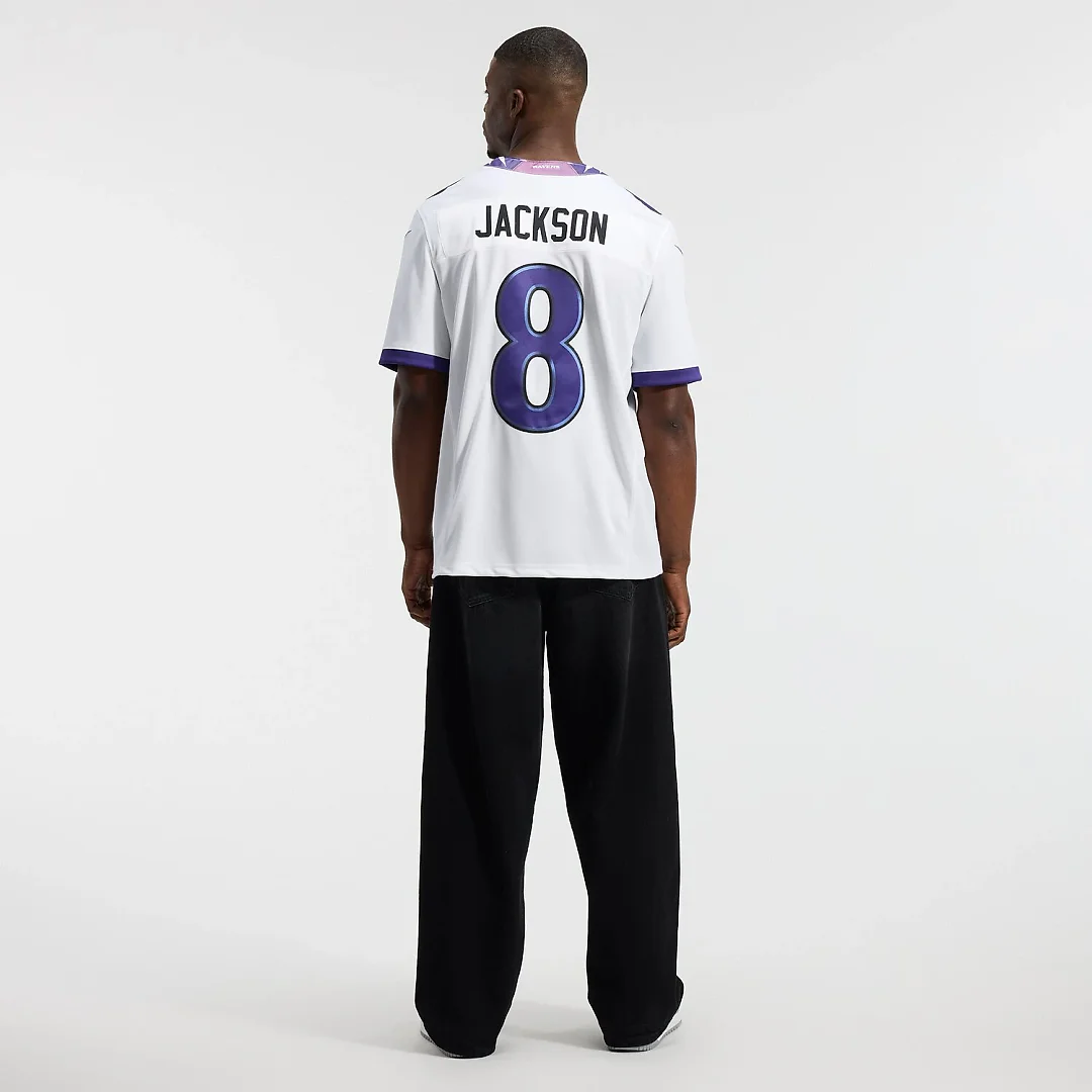 Zennovawear Lamar Jackson Baltimore Ravens Vapor FUSE. Stitched Limited Jersey - White