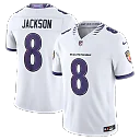 Zennovawear Lamar Jackson Baltimore Ravens Vapor FUSE. Stitched Limited Jersey - White