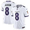 Zennovawear Lamar Jackson Baltimore Ravens Vapor FUSE. Stitched Limited Jersey - White