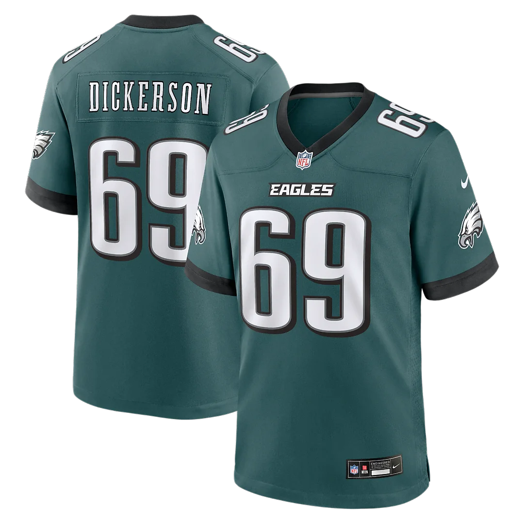 Zennovawear Landon Dickerson Philadelphia Eagles Team Game Jersey - Midnight Green
