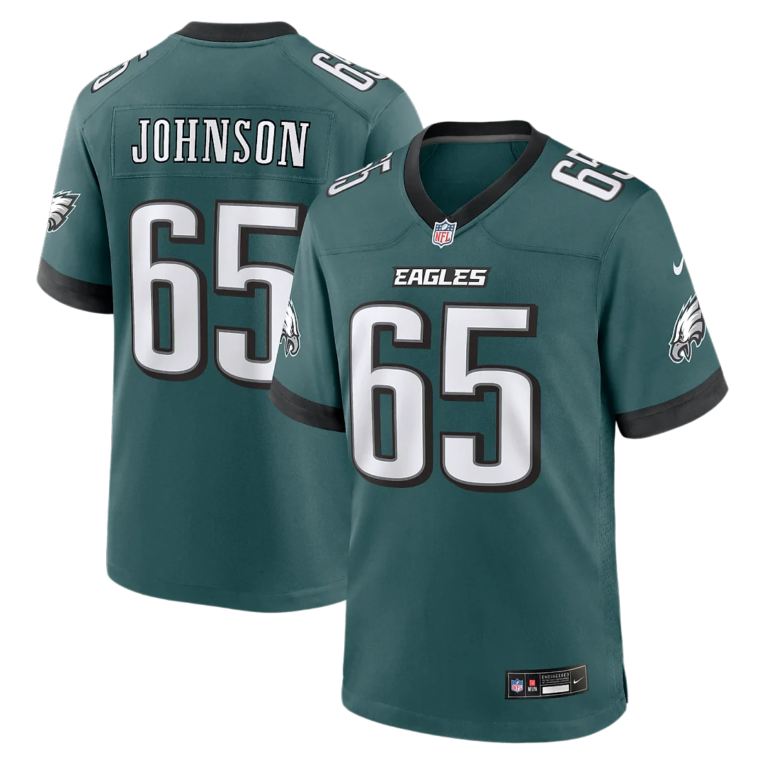 Zennovawear Lane Johnson Philadelphia Eagles Team Game Jersey - Midnight Green
