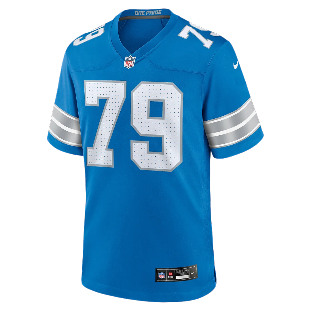 Zennovawear Larry Borom Detroit Lions Team Game Jersey - Blue