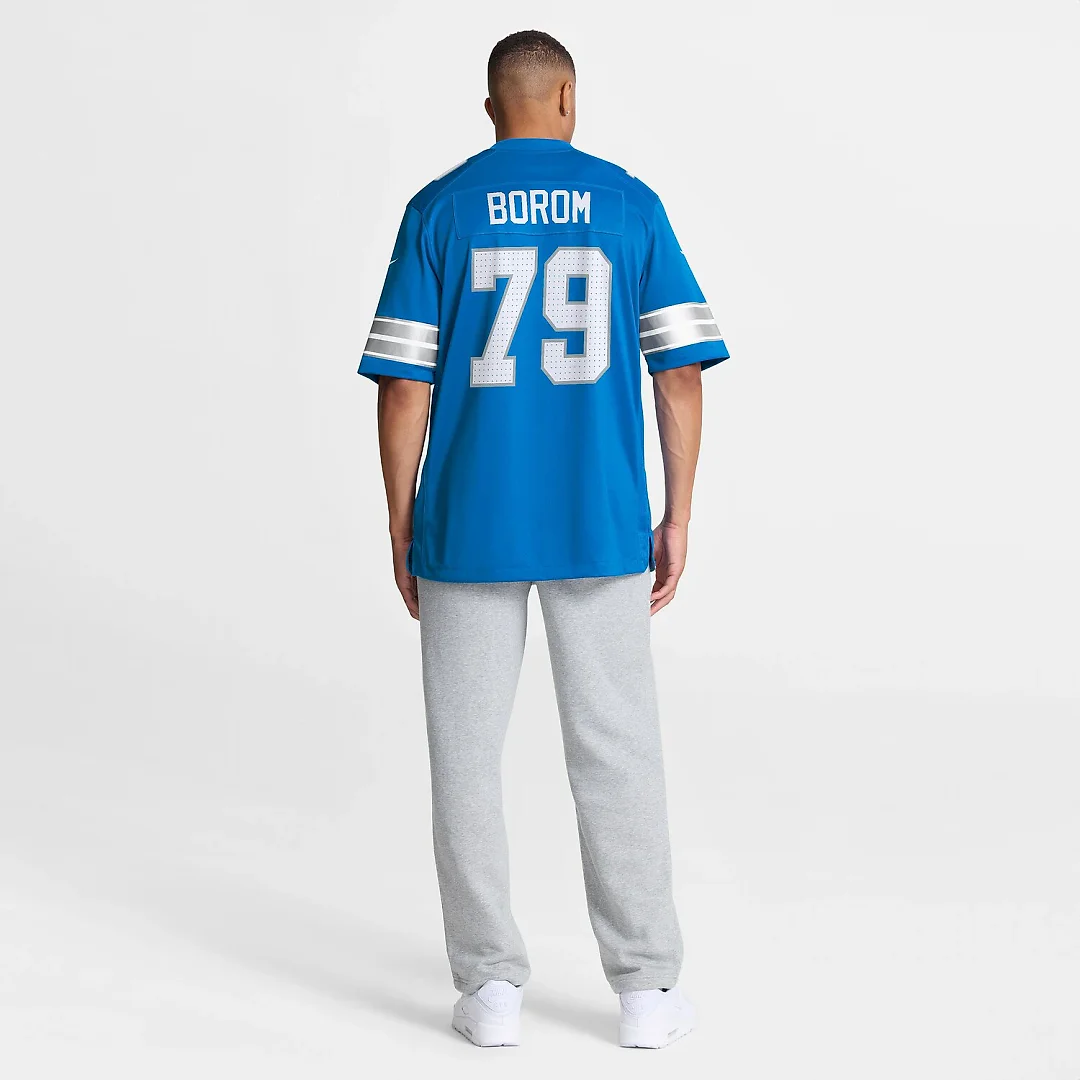 Zennovawear Larry Borom Detroit Lions Team Game Jersey - Blue