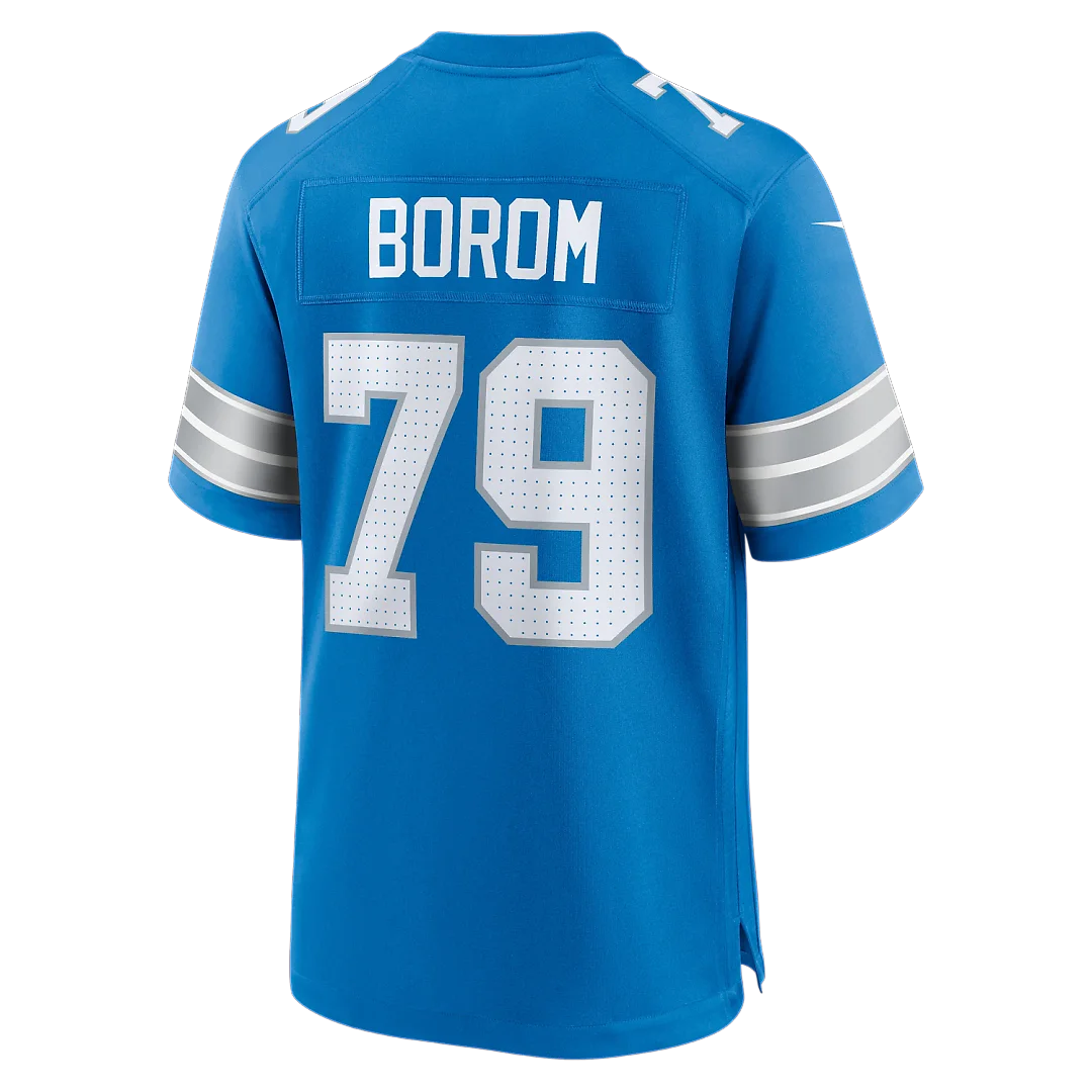 Zennovawear Larry Borom Detroit Lions Team Game Jersey - Blue