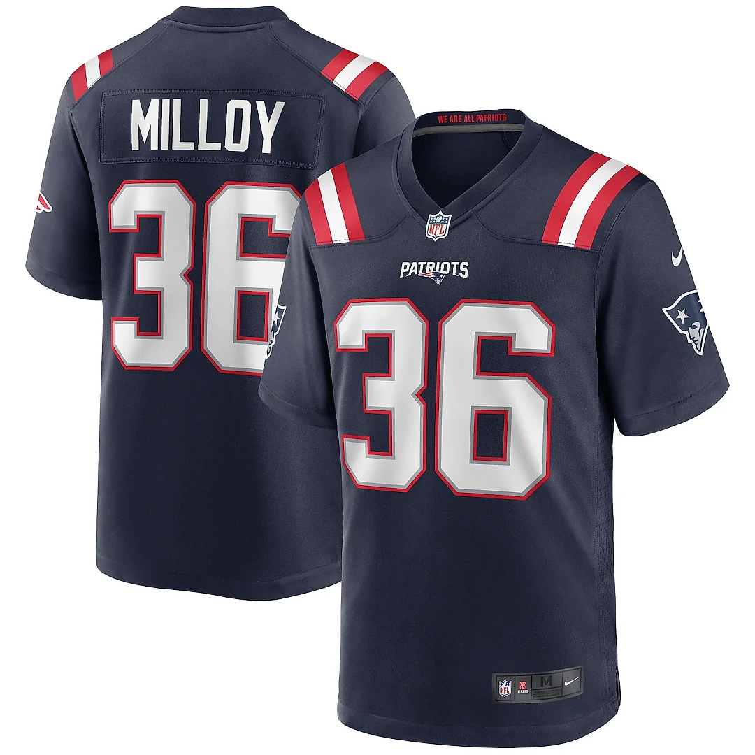 Zennovawear Lawyer Milloy New England Patriots Game Retired Player Jersey - Navy