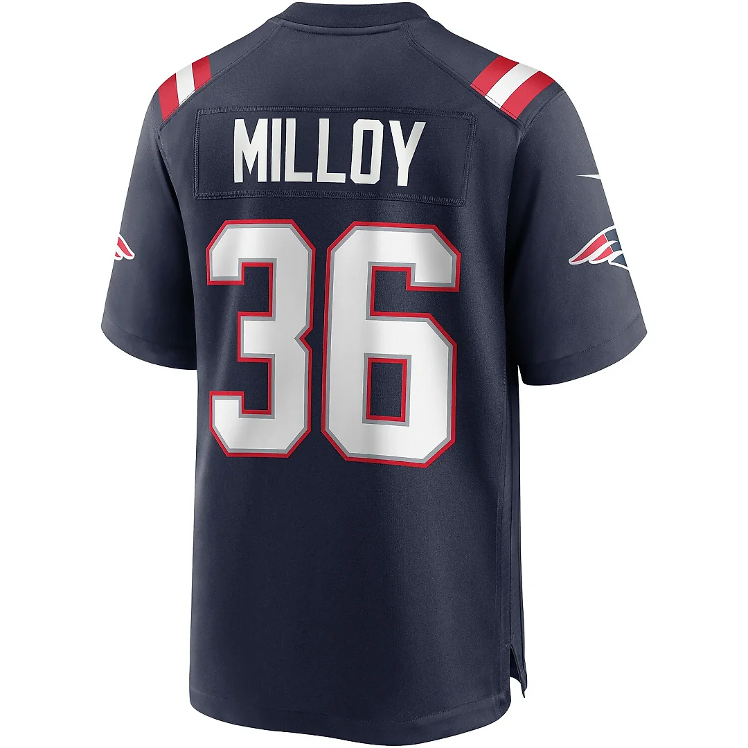 Zennovawear Lawyer Milloy New England Patriots Game Retired Player Jersey - Navy