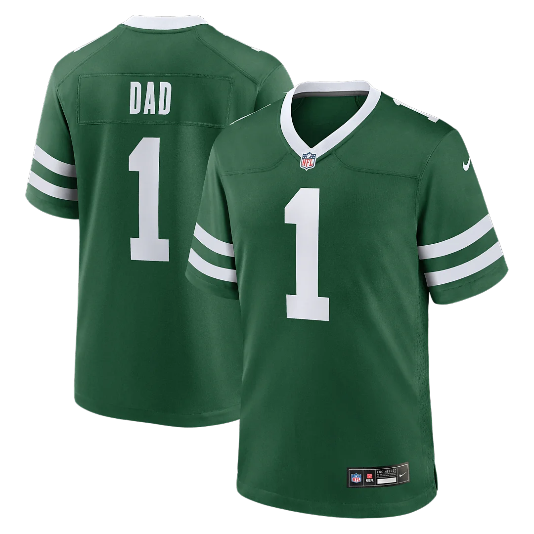 Zennovawear New York Jets #1 Dad Game Jersey - Legacy Green