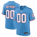 Zennovawear Tennessee Titans Oilers Throwback Custom Game Jersey - Light Blue