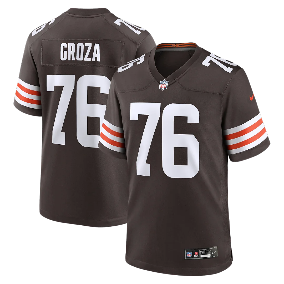 Zennovawear Lou Groza Cleveland Browns Game Retired Player Jersey - Brown