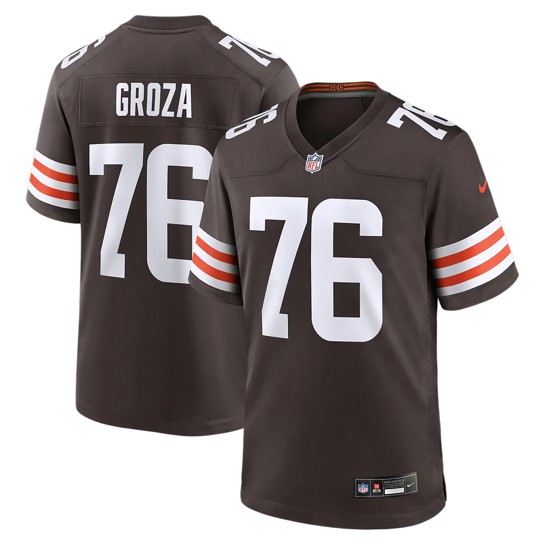 Zennovawear Lou Groza Cleveland Browns Game Retired Player Jersey - Brown
