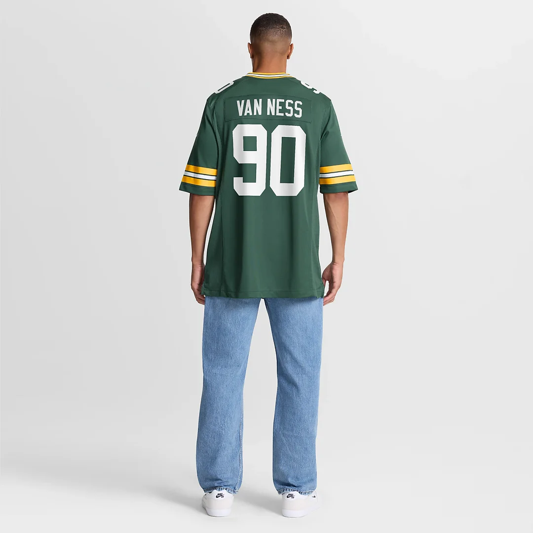 Zennovawear Lukas Van Ness Green Bay Packers Game Jersey - Green