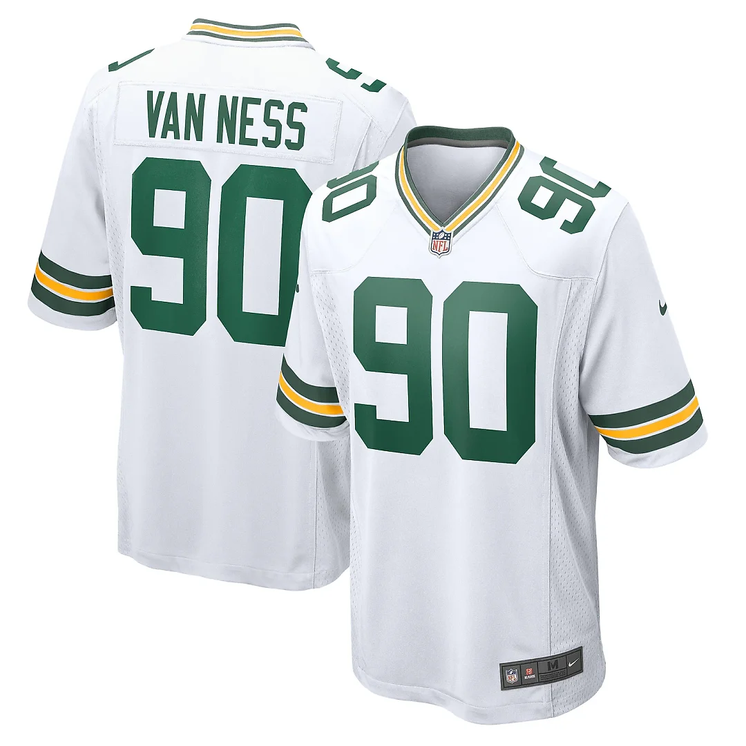 Zennovawear Lukas Van Ness Green Bay Packers Game Jersey - White