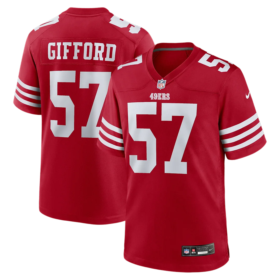 Zennovawear Luke Gifford San Francisco 49ers Team Game Jersey - Scarlet