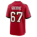 Zennovawear Luke Goedeke Tampa Bay Buccaneers Game Player Jersey - Red
