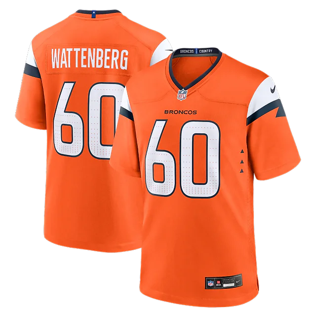Zennovawear Luke Wattenberg Denver Broncos Team Game Jersey - Orange