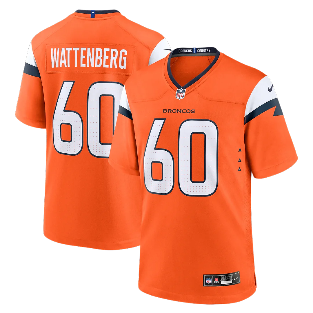 Zennovawear Luke Wattenberg Denver Broncos Team Game Jersey - Orange