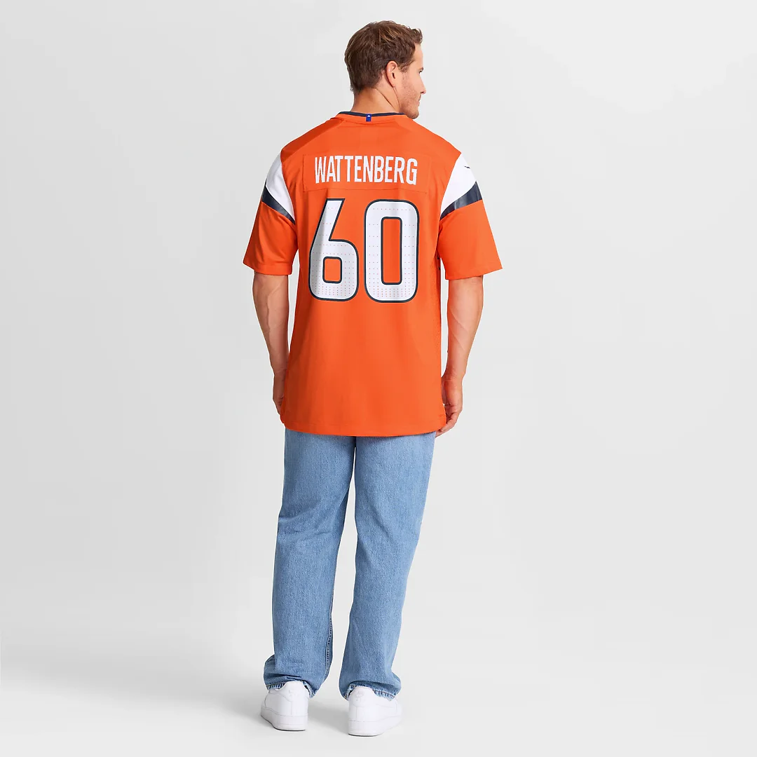 Zennovawear Luke Wattenberg Denver Broncos Team Game Jersey - Orange