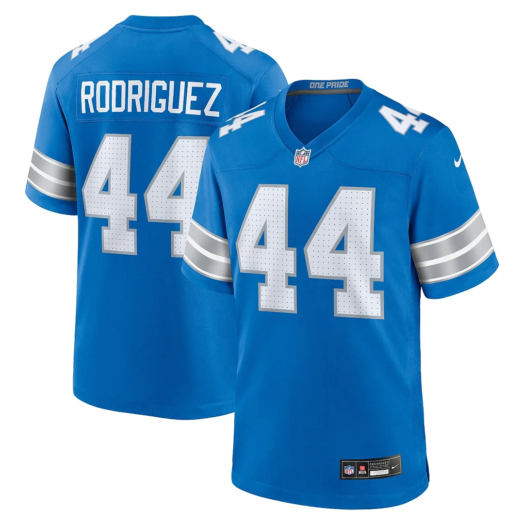 Zennovawear Malcolm Rodriguez Detroit Lions Game Jersey - Blue