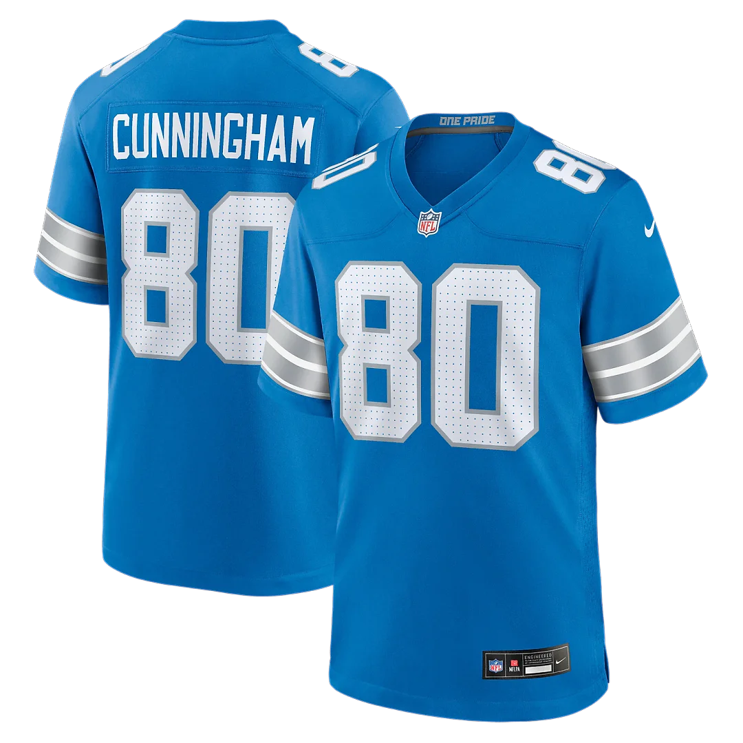 Zennovawear Malik Cunningham Detroit Lions Team Game Jersey - Blue