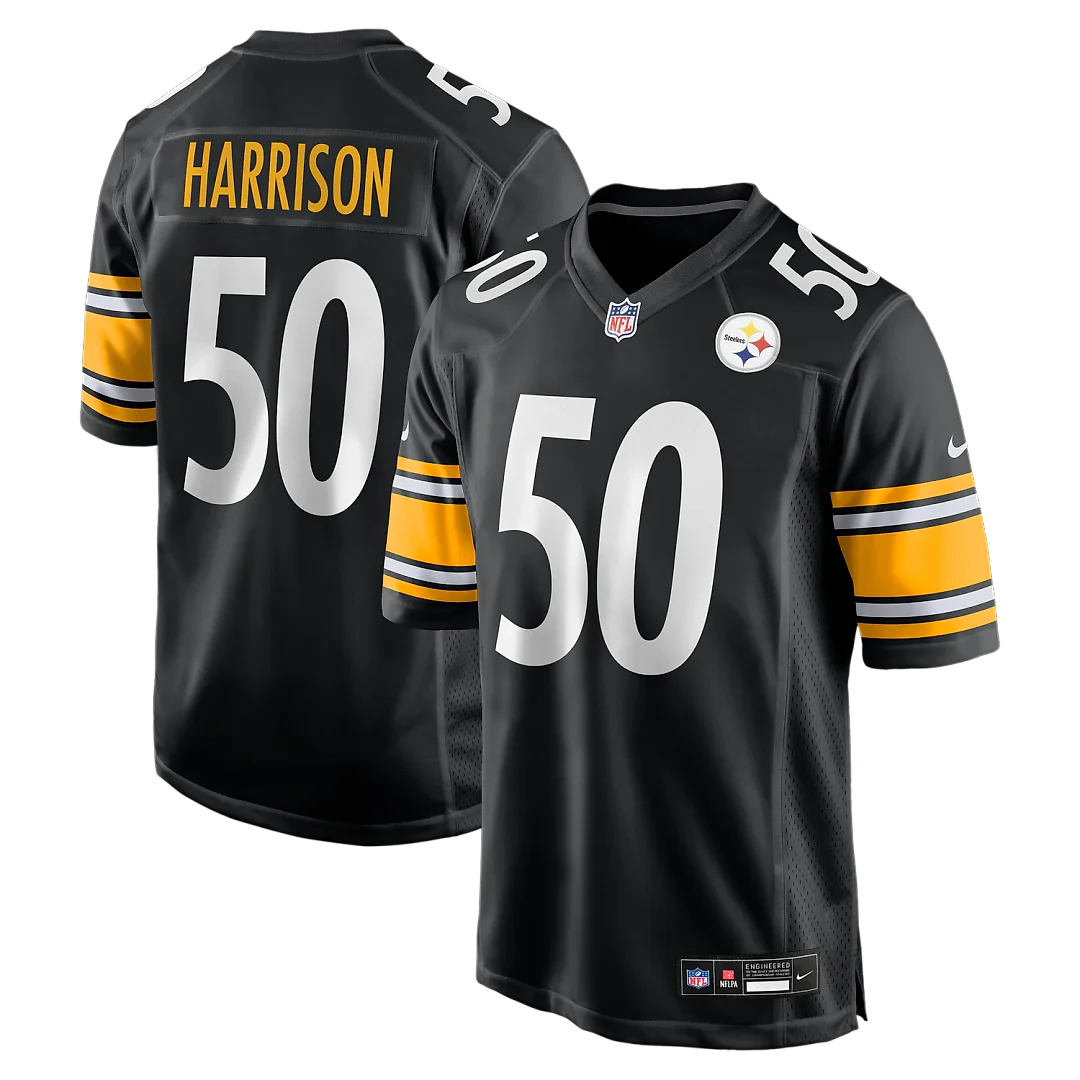 Zennovawear Malik Harrison Pittsburgh Steelers Team Game Jersey - Black