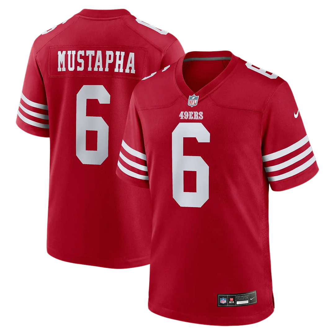 Zennovawear Malik Mustapha San Francisco 49ers Game Jersey - Scarlet