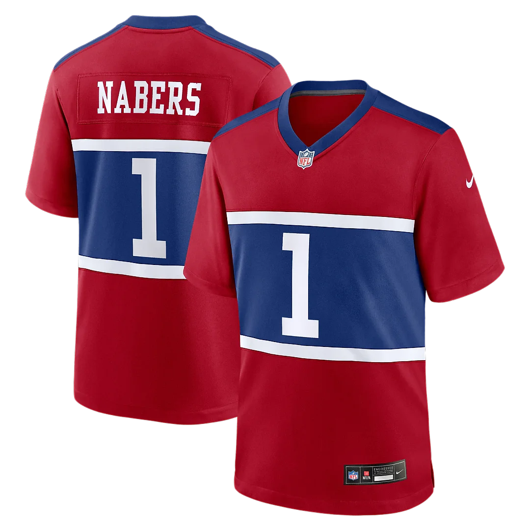 Zennovawear Malik Nabers New York Giants Alternate Game Jersey - Century Red