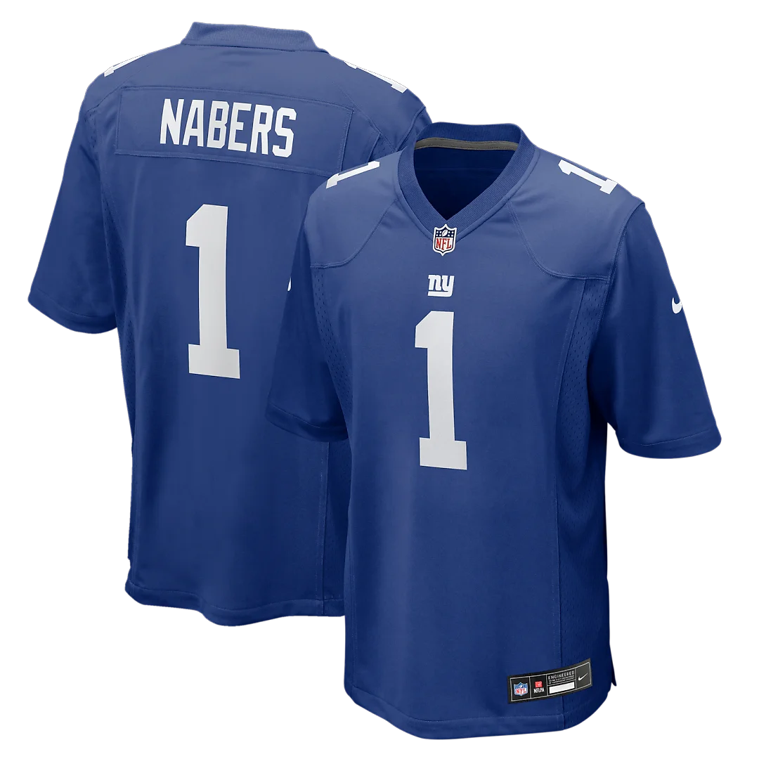 Zennovawear Malik Nabers New York Giants Player Game Jersey - Royal