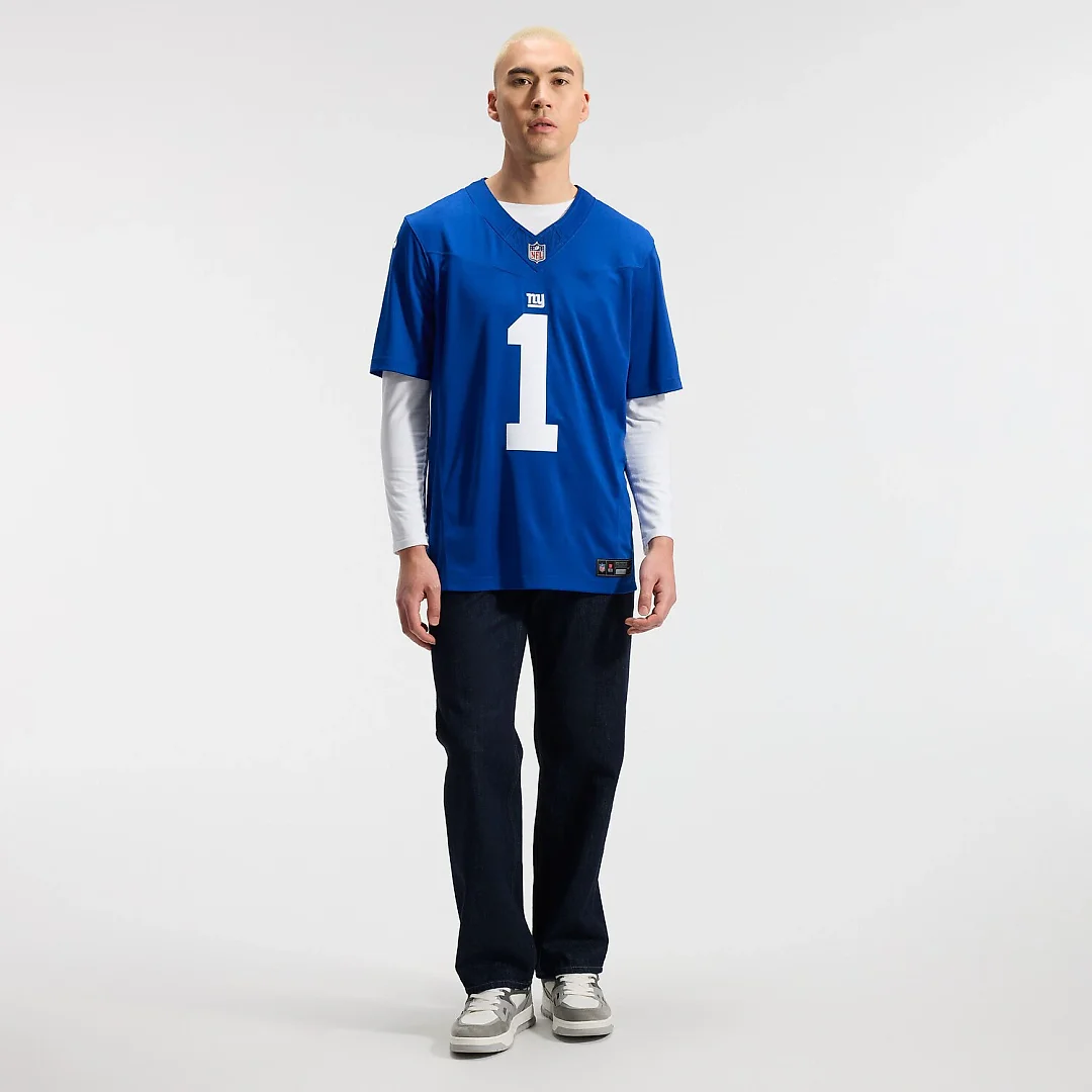 Zennovawear Malik Nabers New York Giants Team Vapor FUSE. Stitched Limited Jersey - Royal