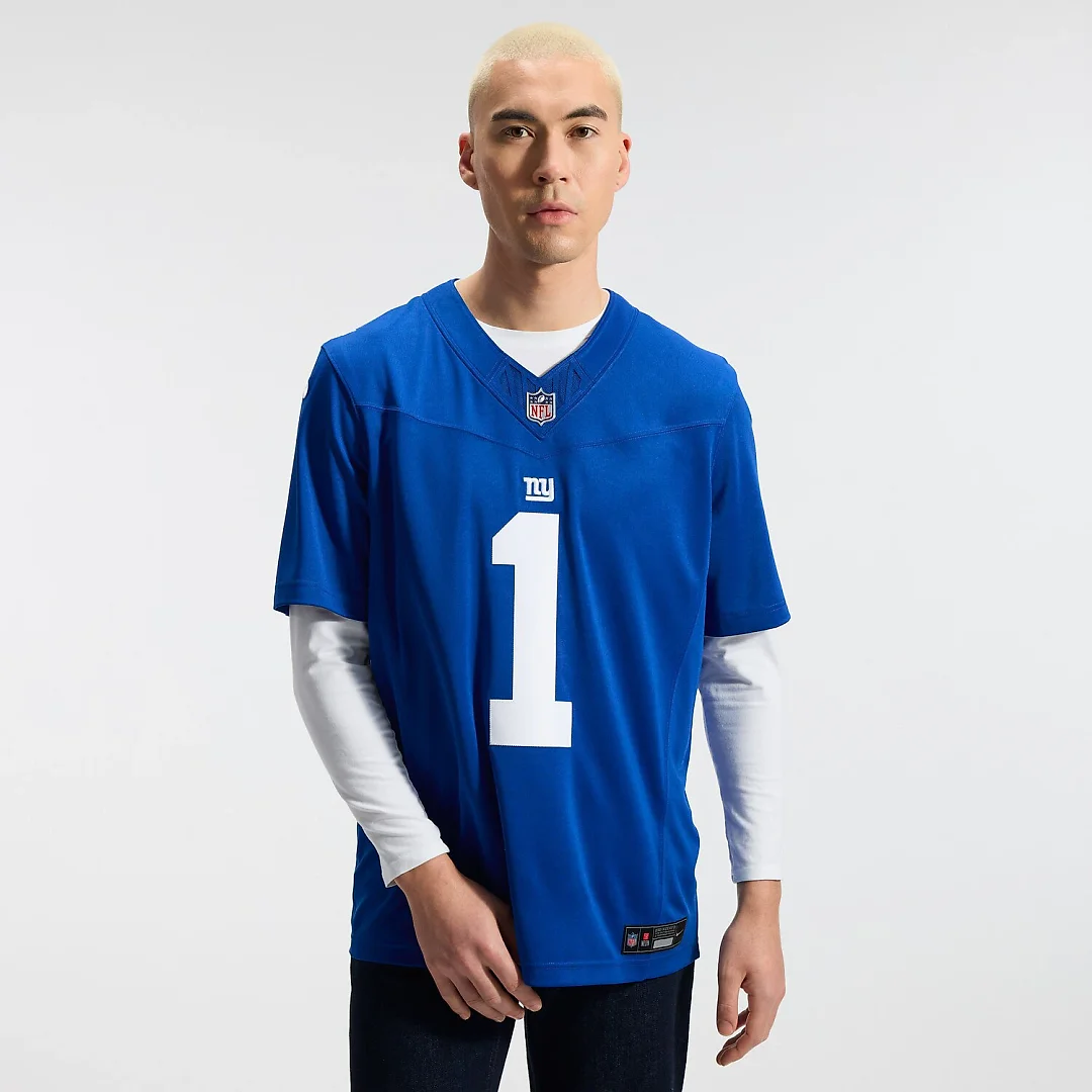 Zennovawear Malik Nabers New York Giants Team Vapor FUSE. Stitched Limited Jersey - Royal