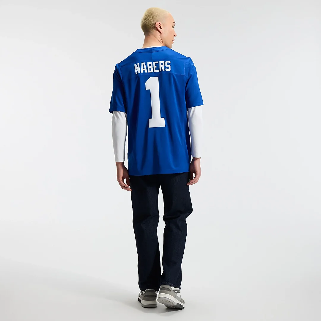 Zennovawear Malik Nabers New York Giants Team Vapor FUSE. Stitched Limited Jersey - Royal