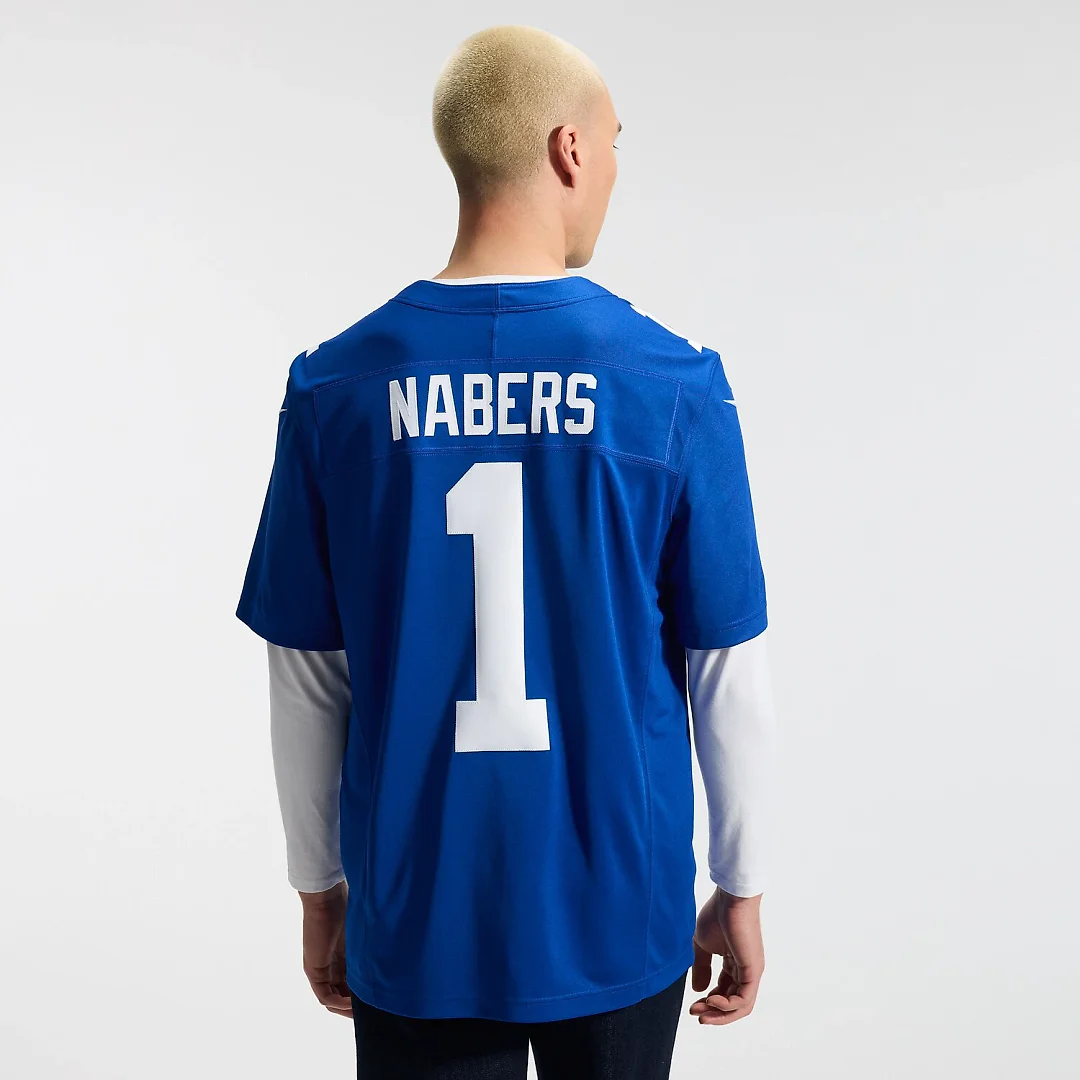 Zennovawear Malik Nabers New York Giants Team Vapor FUSE. Stitched Limited Jersey - Royal
