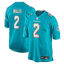 Zennovawear Malik Willis Miami Dolphins Game Jersey - Aqua