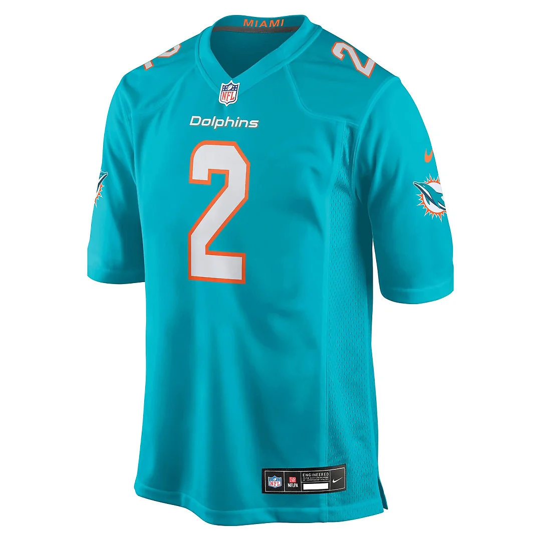 Zennovawear Malik Willis Miami Dolphins Game Jersey - Aqua