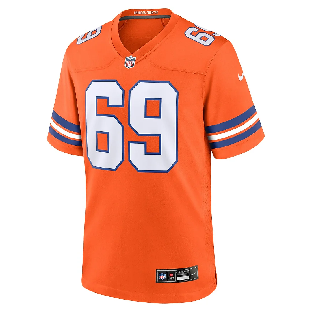 Zennovawear Mark Schlereth Denver Broncos Retired Player Alternate Game Jersey - Orange