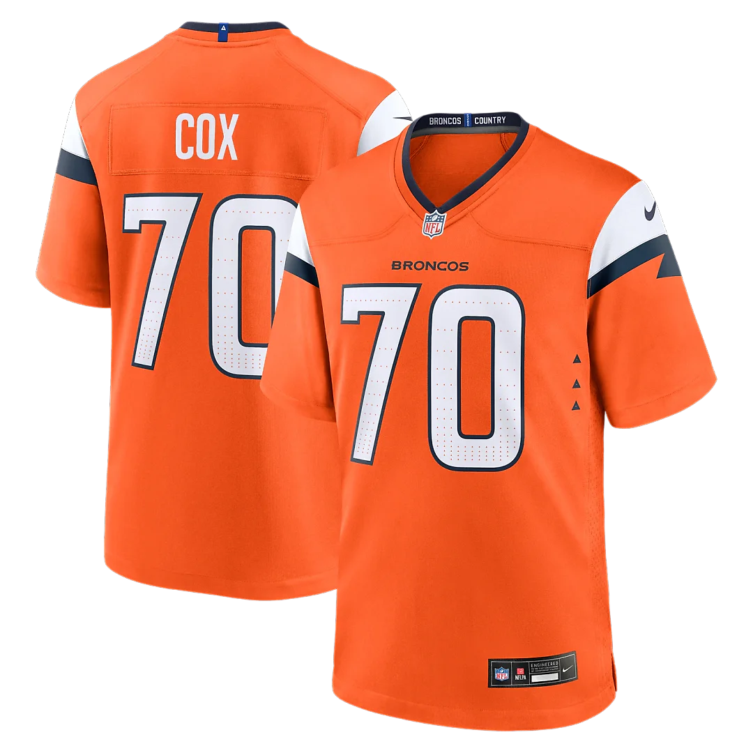 Zennovawear Marques Cox Denver Broncos Team Game Jersey - Orange