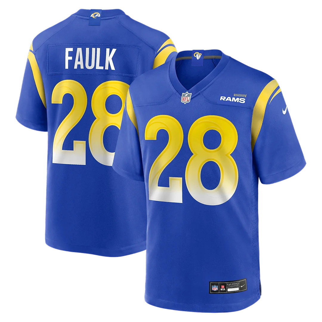 Zennovawear Marshall Faulk Los Angeles Rams Game Retired Player Jersey - Royal