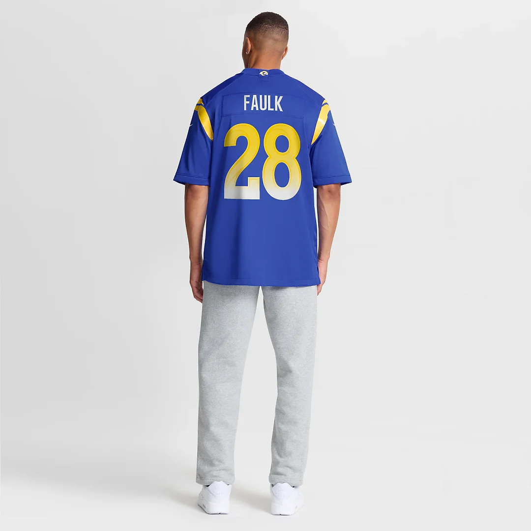 Zennovawear Marshall Faulk Los Angeles Rams Game Retired Player Jersey - Royal