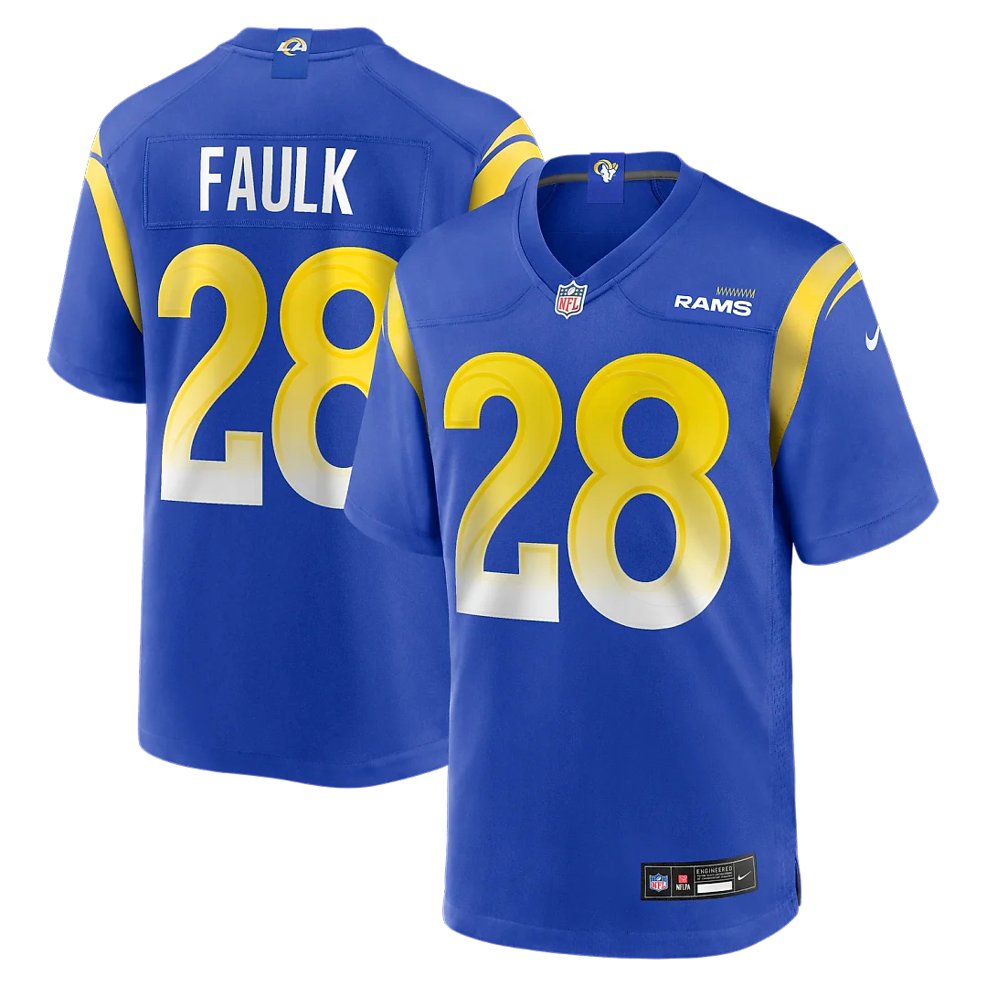 Zennovawear Marshall Faulk Los Angeles Rams Game Retired Player Jersey - Royal