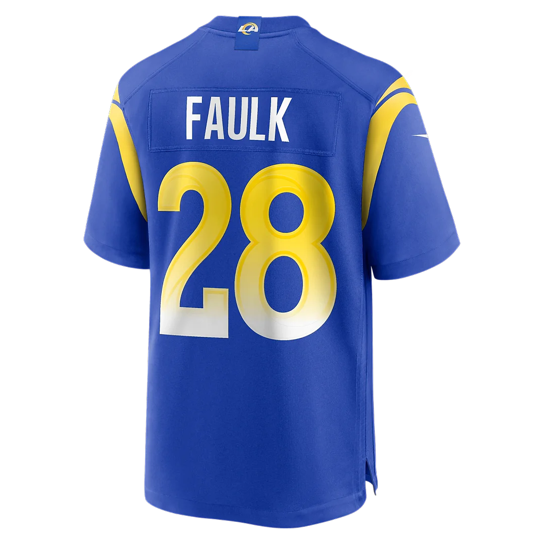 Zennovawear Marshall Faulk Los Angeles Rams Game Retired Player Jersey - Royal