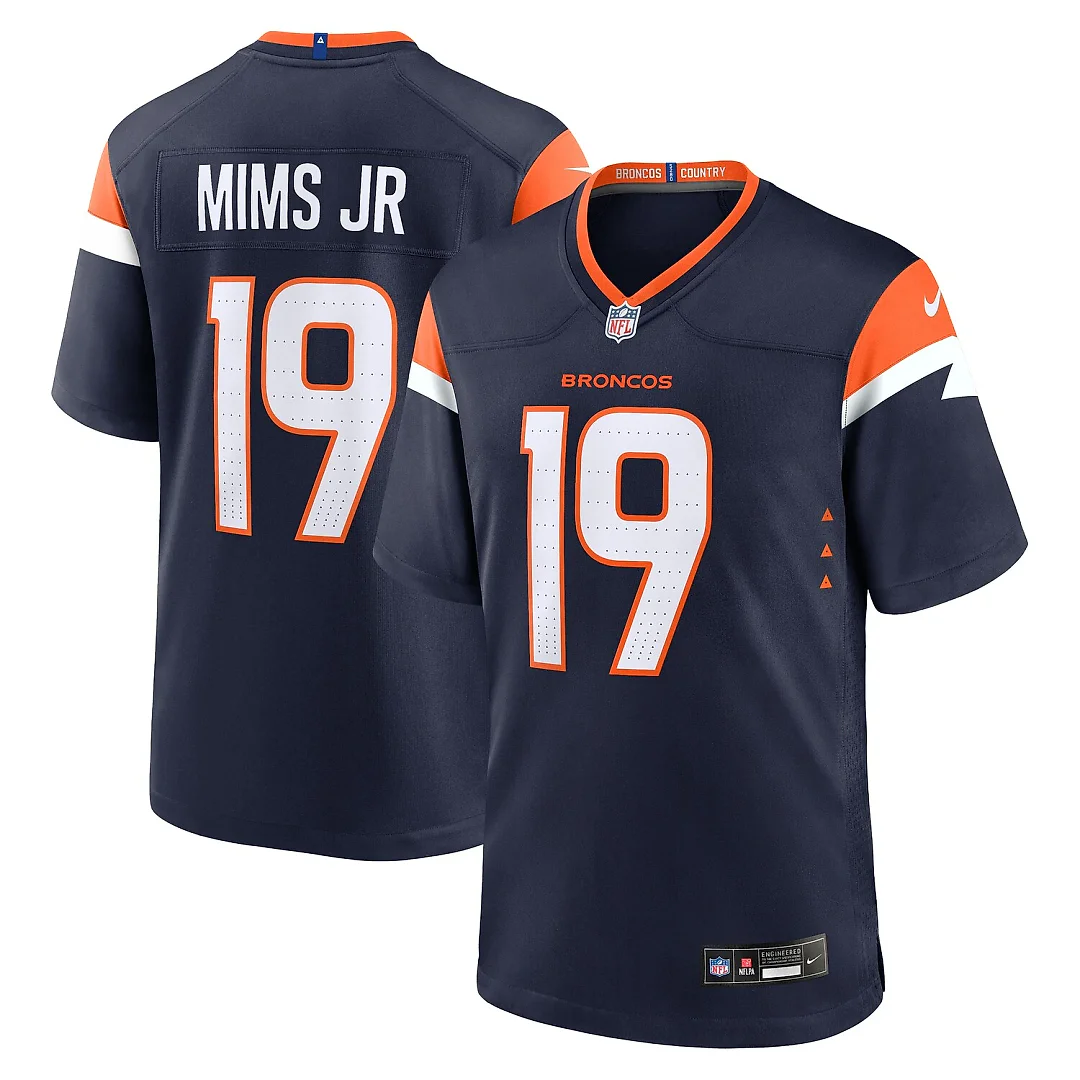 Zennovawear Marvin Mims Jr Denver Broncos Alternate Game Jersey - Navy