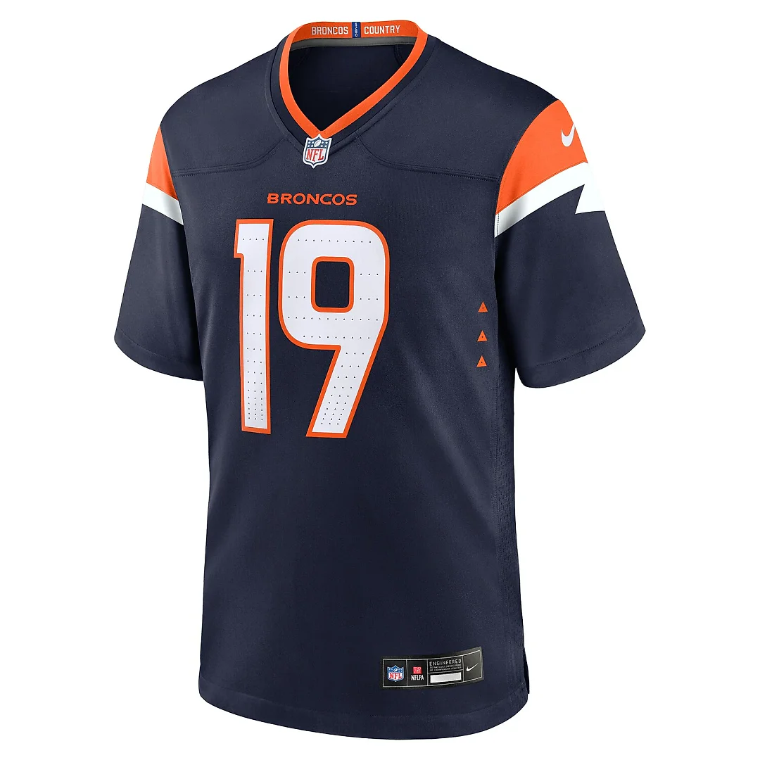 Zennovawear Marvin Mims Jr Denver Broncos Alternate Game Jersey - Navy