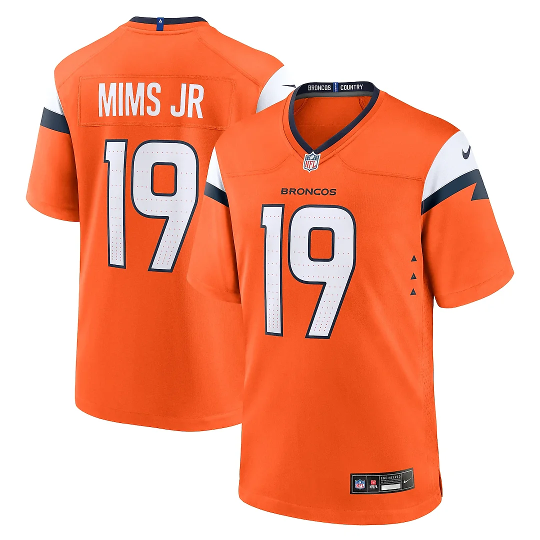 Zennovawear Marvin Mims Jr Denver Broncos Team Game Jersey - Orange