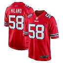 Zennovawear Matt Milano Buffalo Bills Alternate Game Jersey - Red