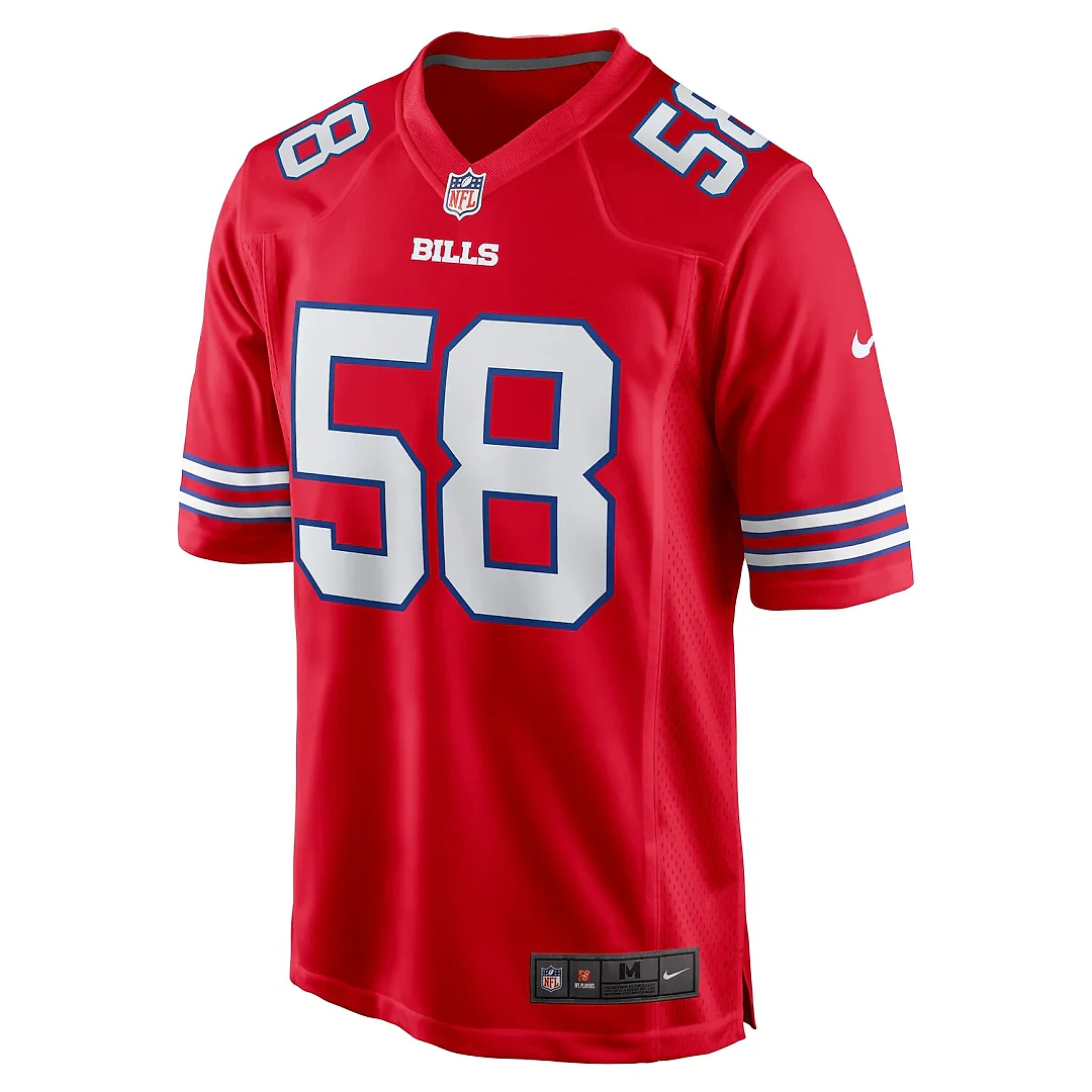 Zennovawear Matt Milano Buffalo Bills Alternate Game Jersey - Red