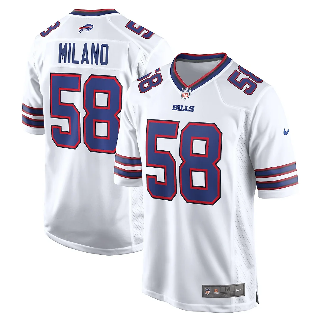 Zennovawear Matt Milano Buffalo Bills Away Game Player Jersey - White