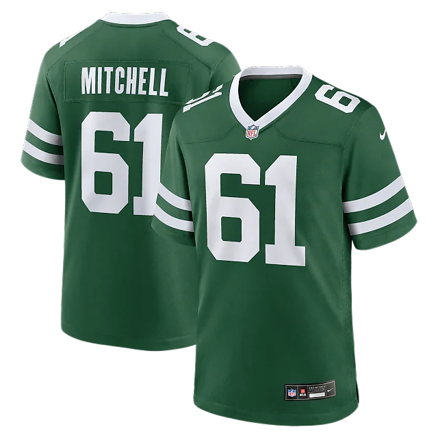 Zennovawear Max Mitchell New York Jets Team Game Jersey - Legacy Green